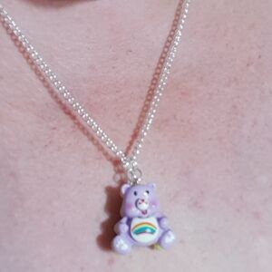 Double the Luck Necklace Handmade Jewelry 2 in 1 Rainbow Clover Bear NEW